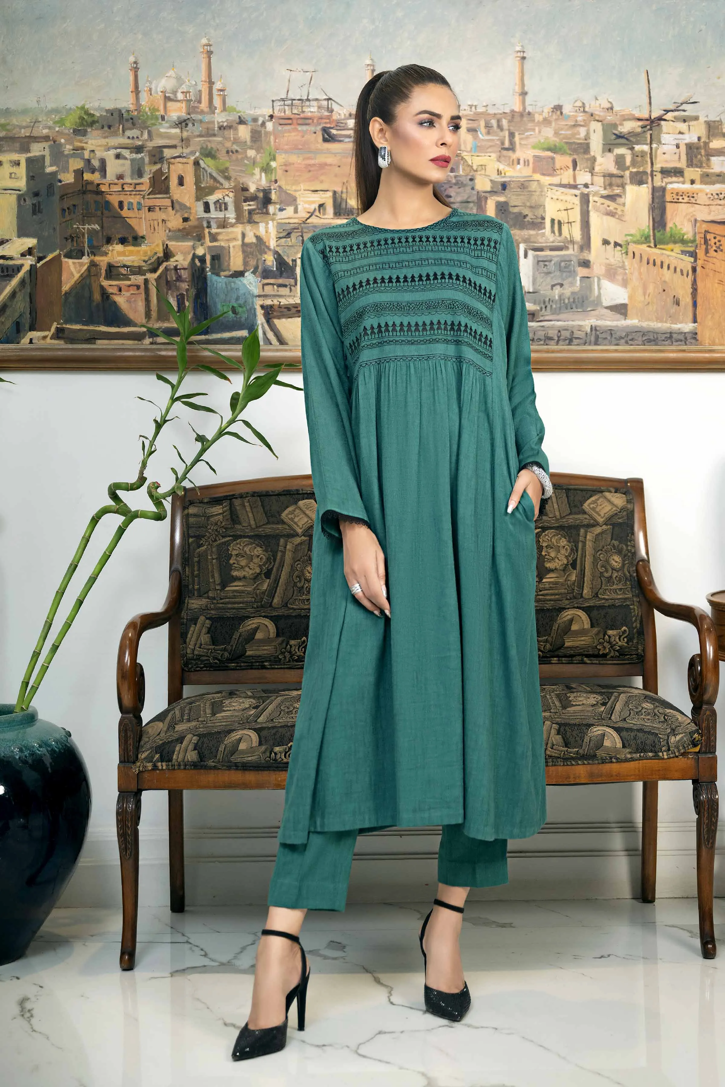 2 Piece - Embroidered Suit - KFW23-06
