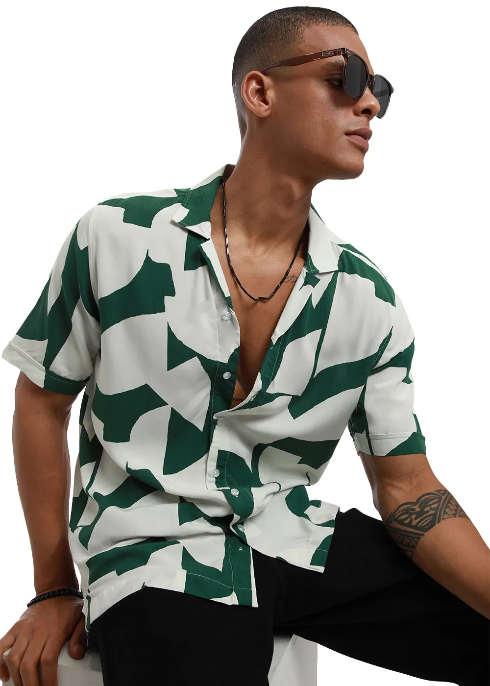 Abstract Print Half sleeve shirt