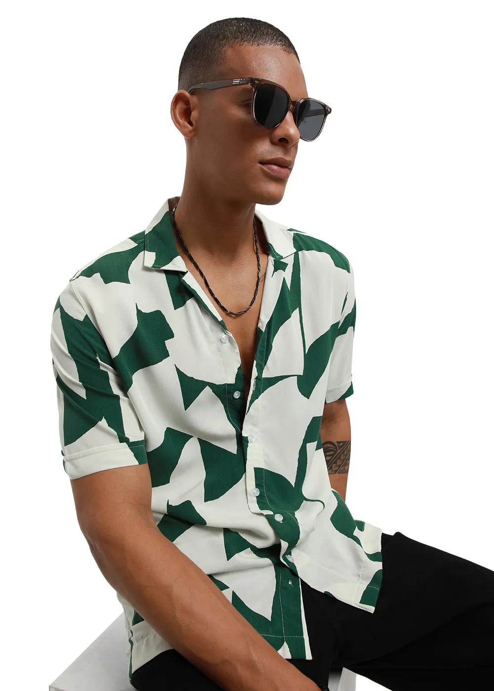 Abstract Print Half sleeve shirt