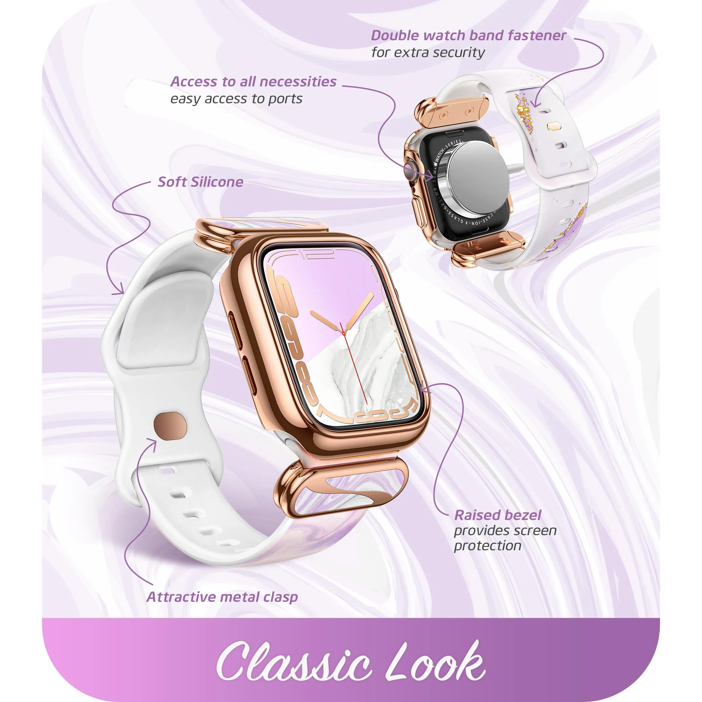 Apple Watch 40/41mm Cosmo Luxe Case - Marble Purple