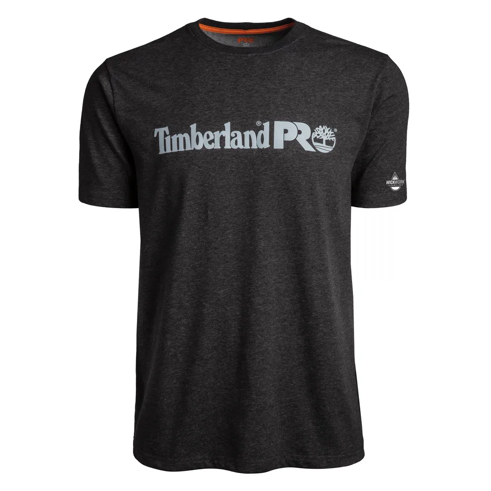 BASE PLATE SHORT-SLEEVE T-SHIRT WITH LOGO (BIG/TALL) - 013-Dark Charcoal Heather | Timberland PRO TB0A1V9U