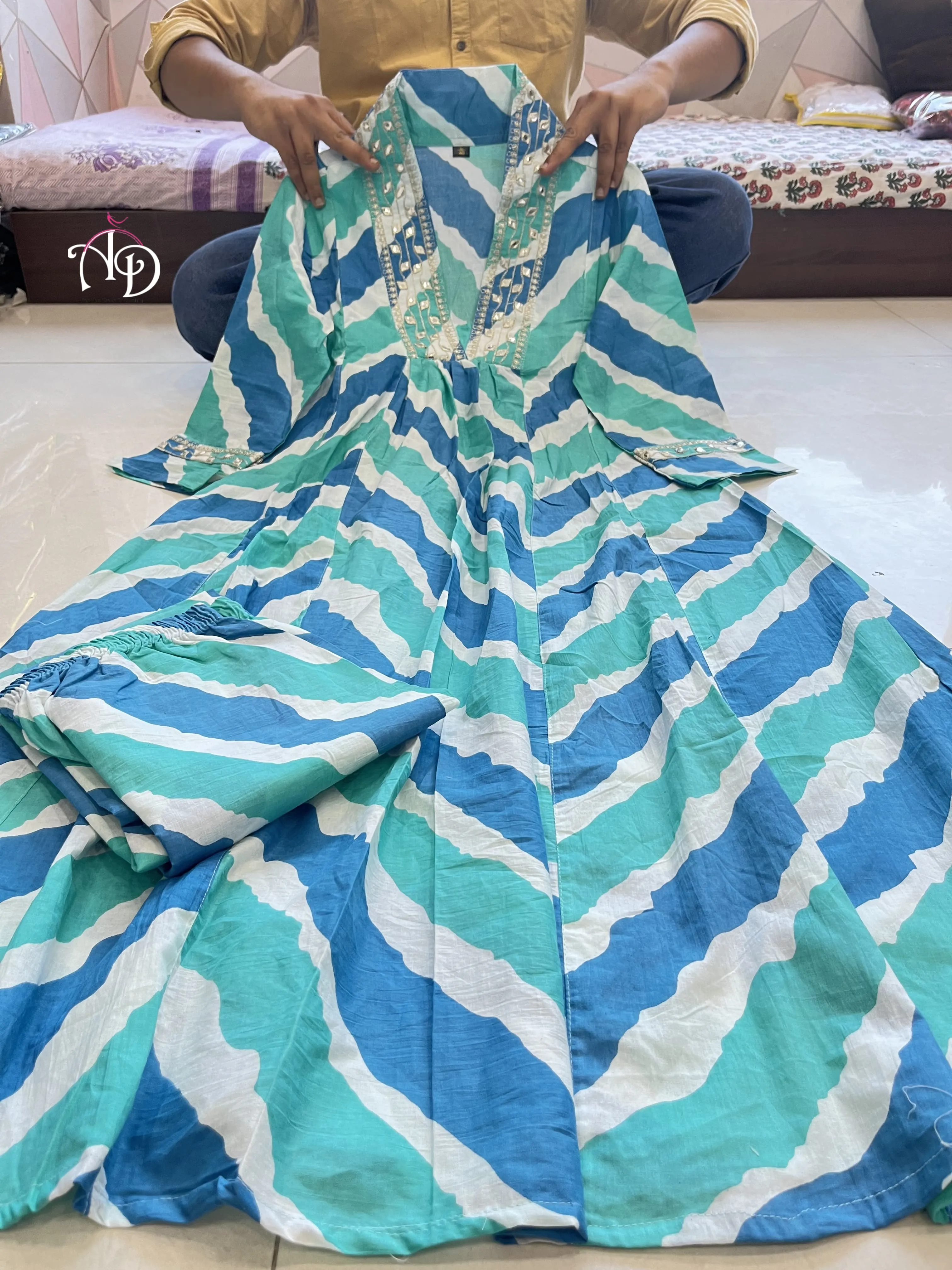 Beautiful Designer Party Wear Anarkali Brenza Cotton Salwar Suit