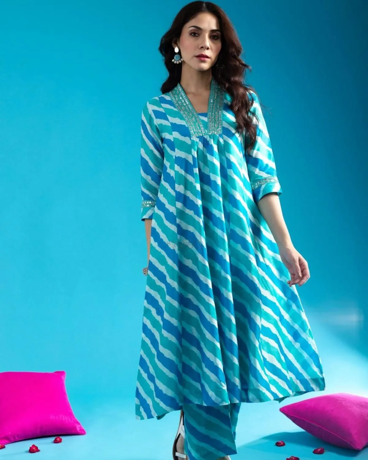 Beautiful Designer Party Wear Anarkali Brenza Cotton Salwar Suit