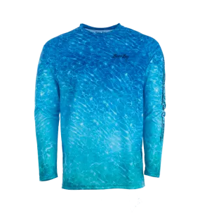 Bimini Bay Deep Sea Blue Camo Long Sleeve Shirt