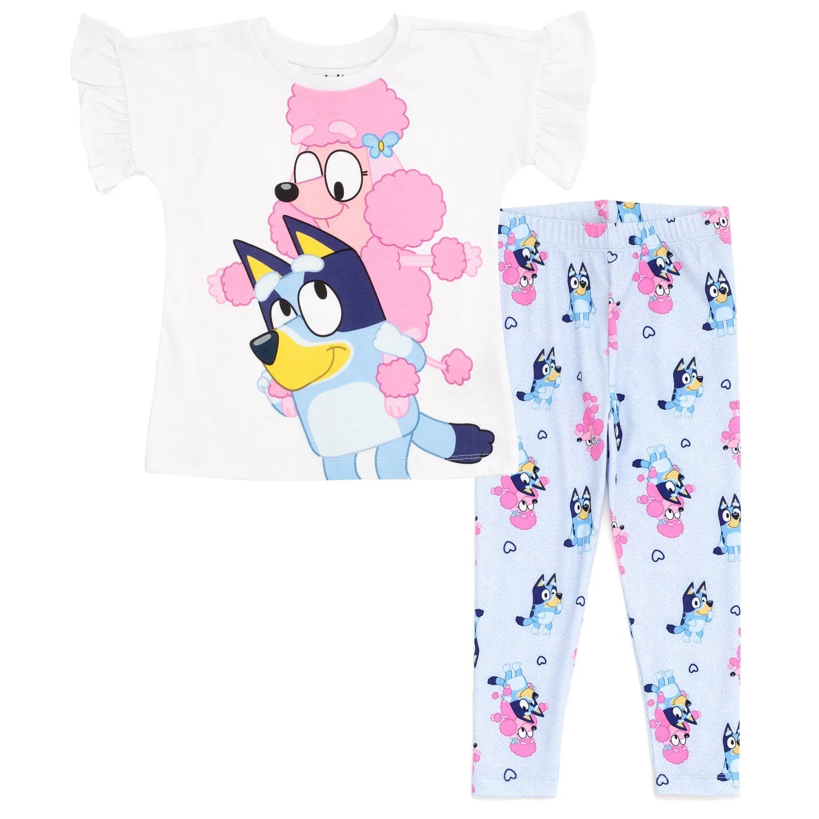 Bluey Coco Floral Girls T-Shirt and Leggings Outfit Set