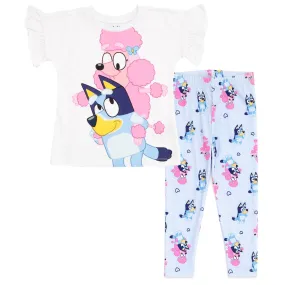 Bluey Coco Floral Girls T-Shirt and Leggings Outfit Set