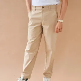 bound 'Beige Twill' Straight Trouser
