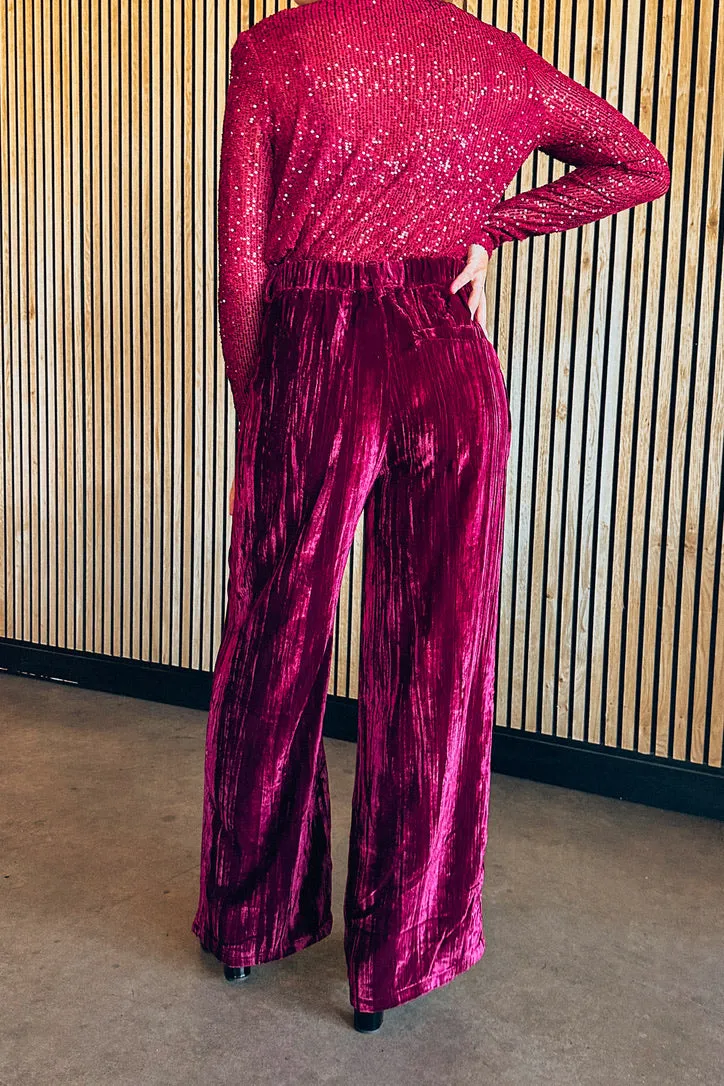 BuddyLove Maroon Velvet Pants | FINAL SALE