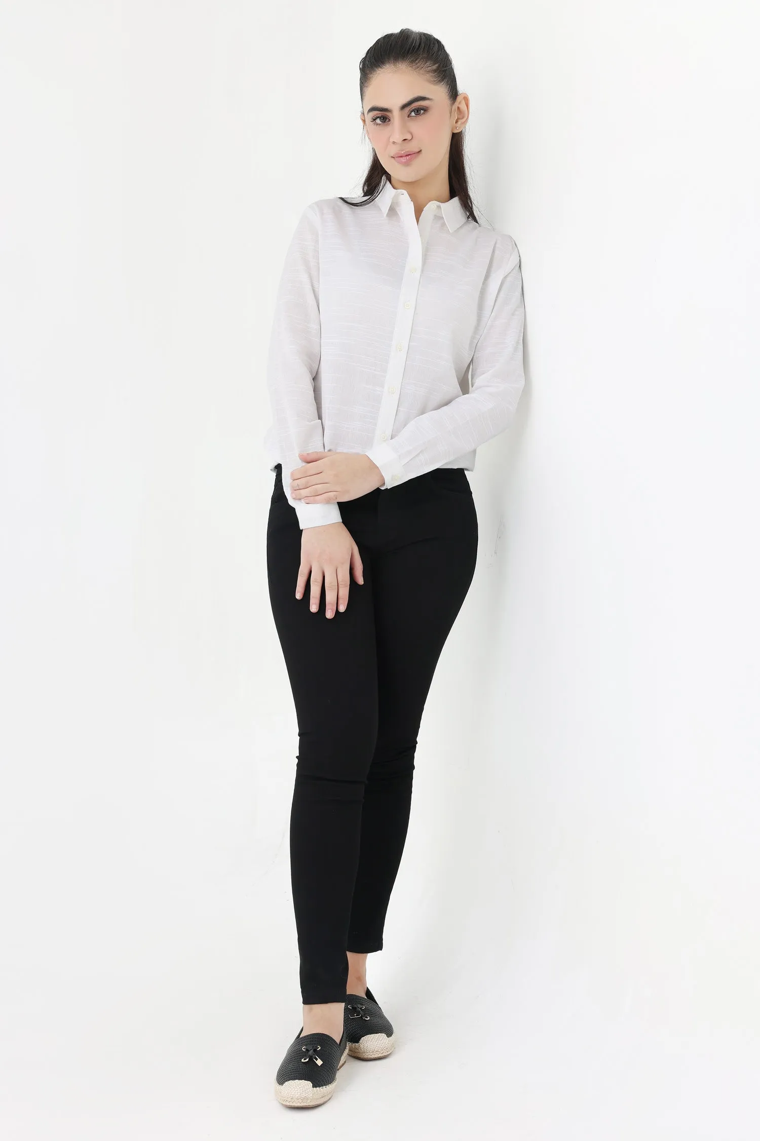 BUTTON-DOWN TOP-WHITE