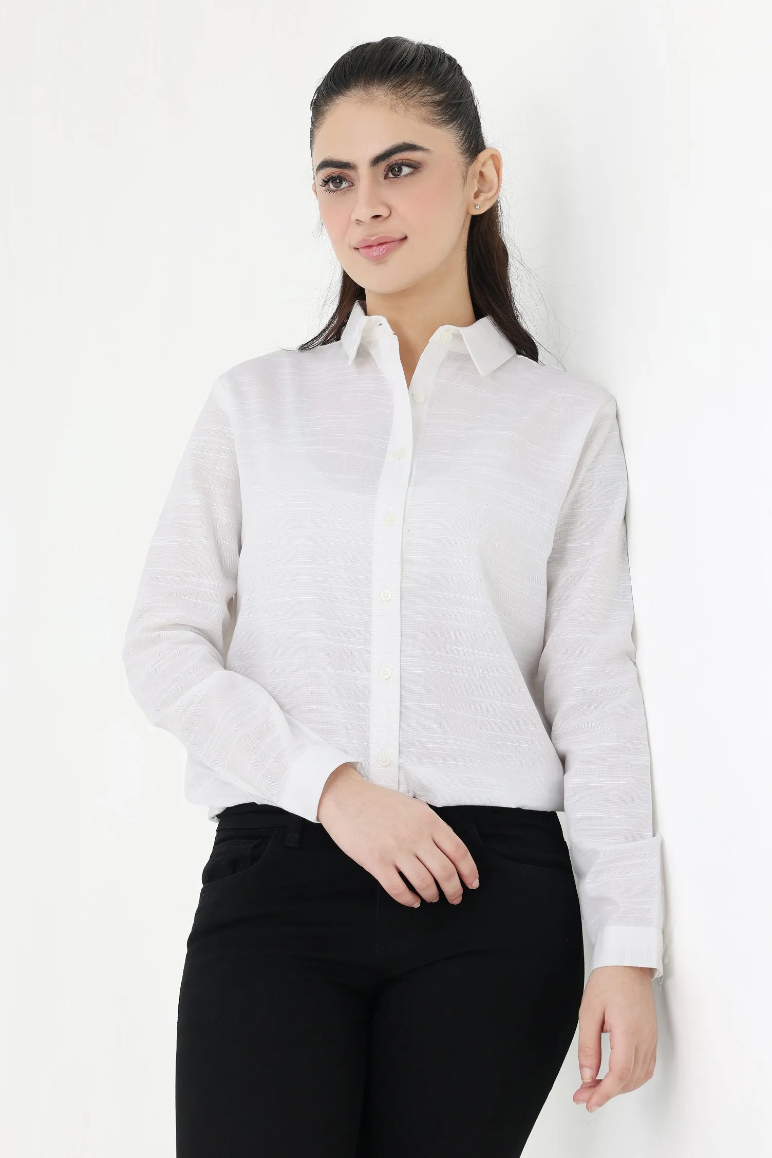 BUTTON-DOWN TOP-WHITE