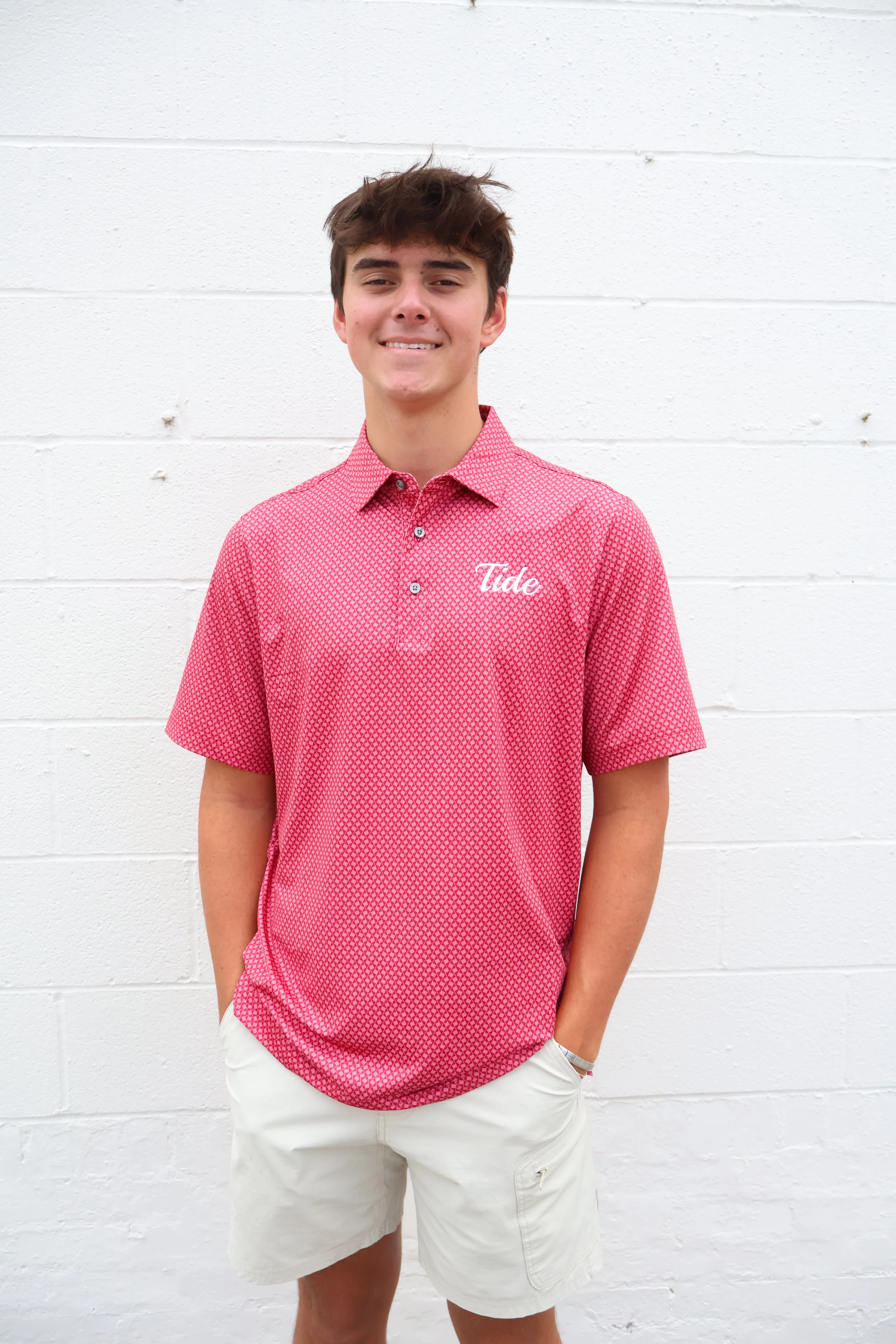 C&B Pike Banner Print Polo Tide