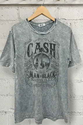 CASH MAN IN BLACK GRAPHIC OVERSIZED TSHIRTS