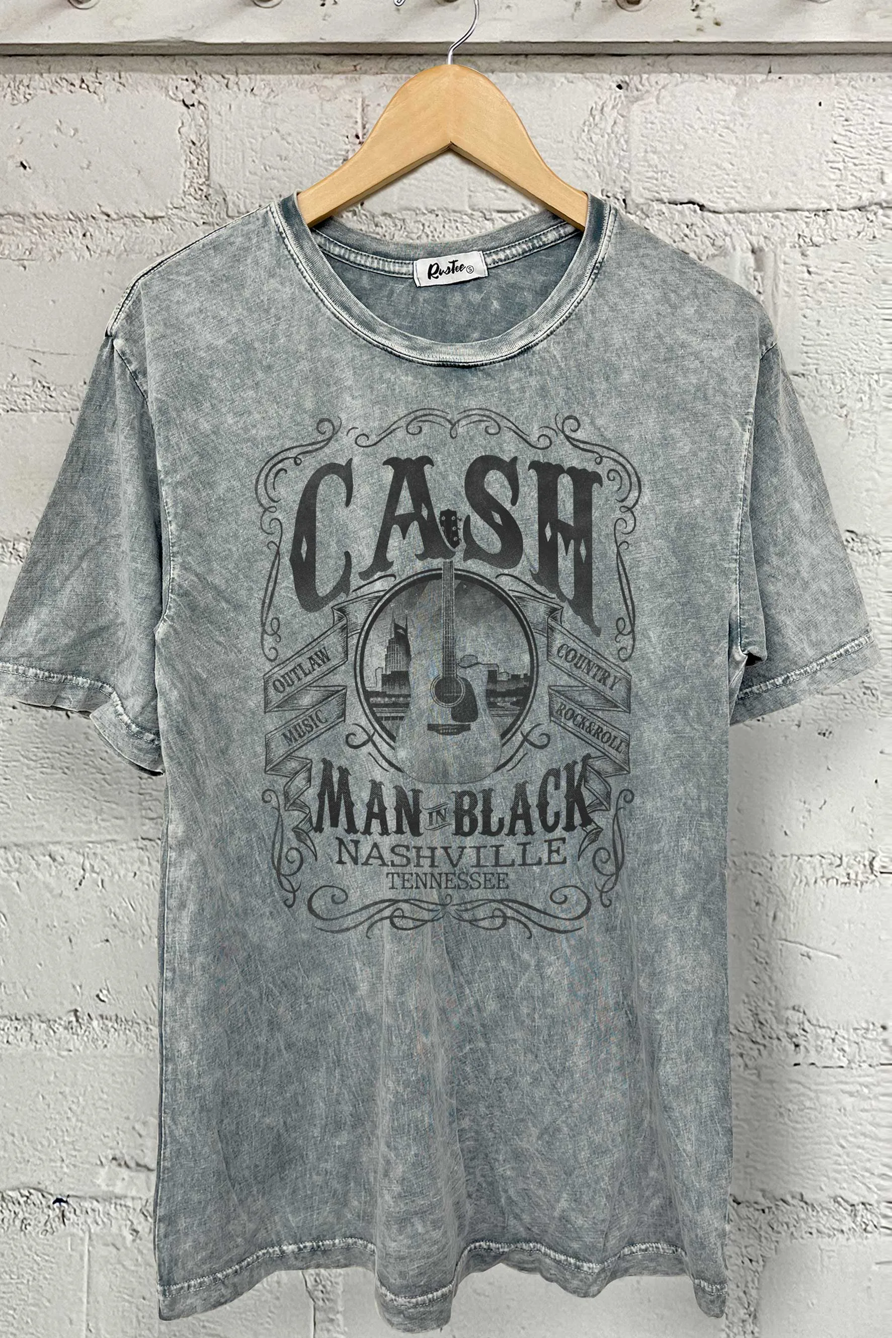 CASH MAN IN BLACK GRAPHIC OVERSIZED TSHIRTS