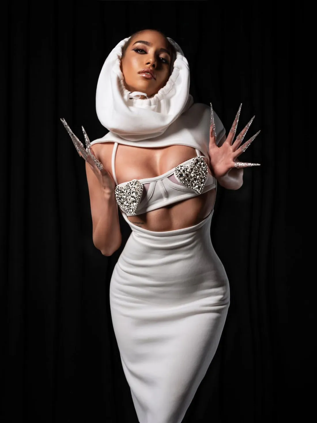 Celine White Corset Evening Dress
