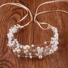 Stunning Pearls Wedding Headpiece With Elegant Headband - Wedding Accessories, Bridal Headpiece