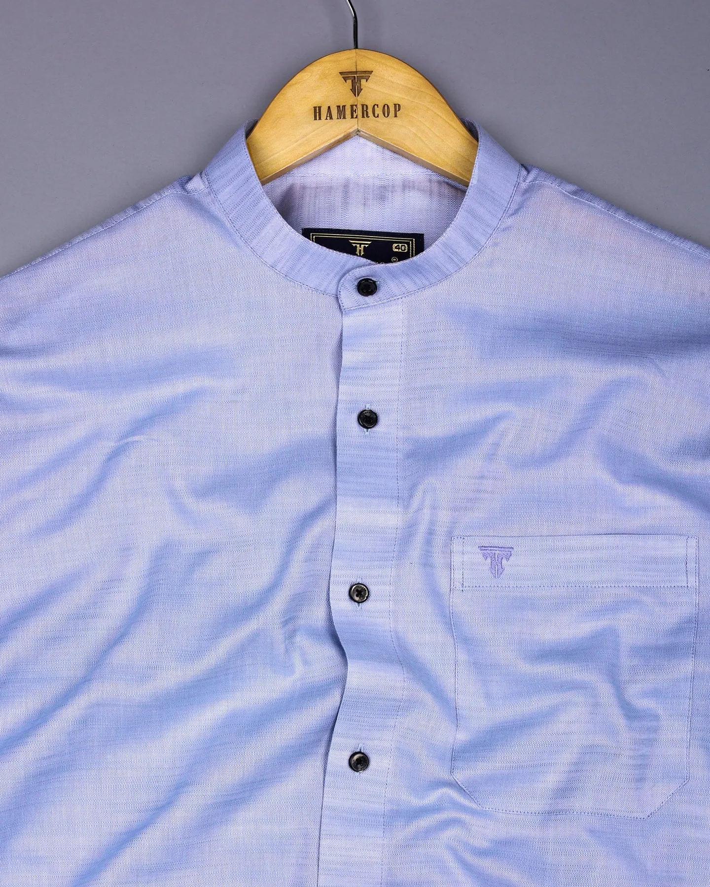 Clinton Gray Solid Linen Cotton Shirt