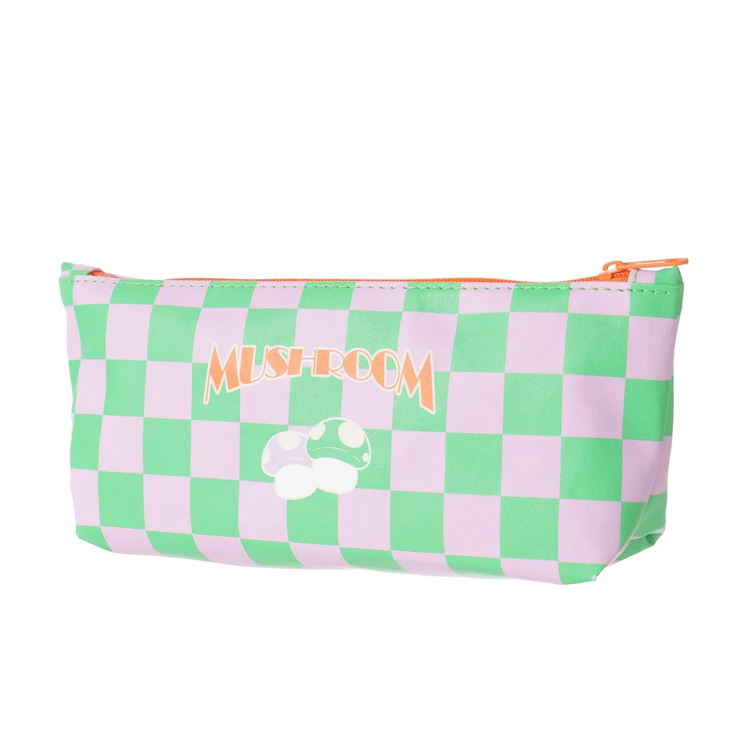 Stylish Purple Mushroom Pattern Pencil Case with Cool Vibe Design