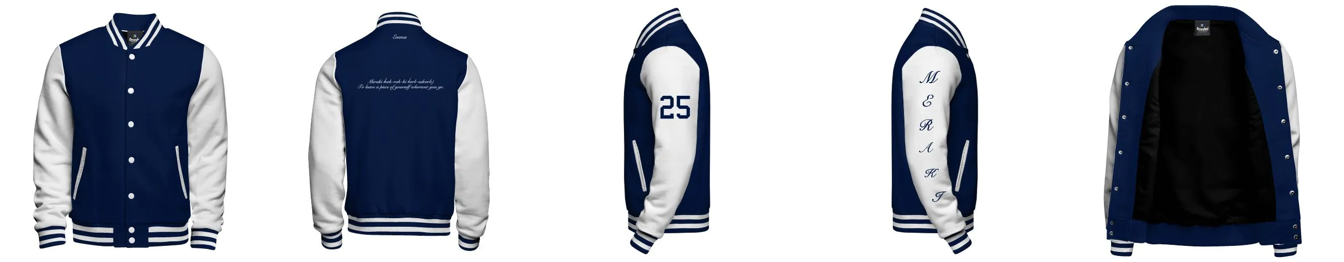 Cotton Fleece Varsity Jacket With Black Satin Lining