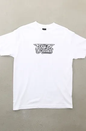 Cukui X Adapt :: Gold Blooded Mecha BW (Men's White Tee)