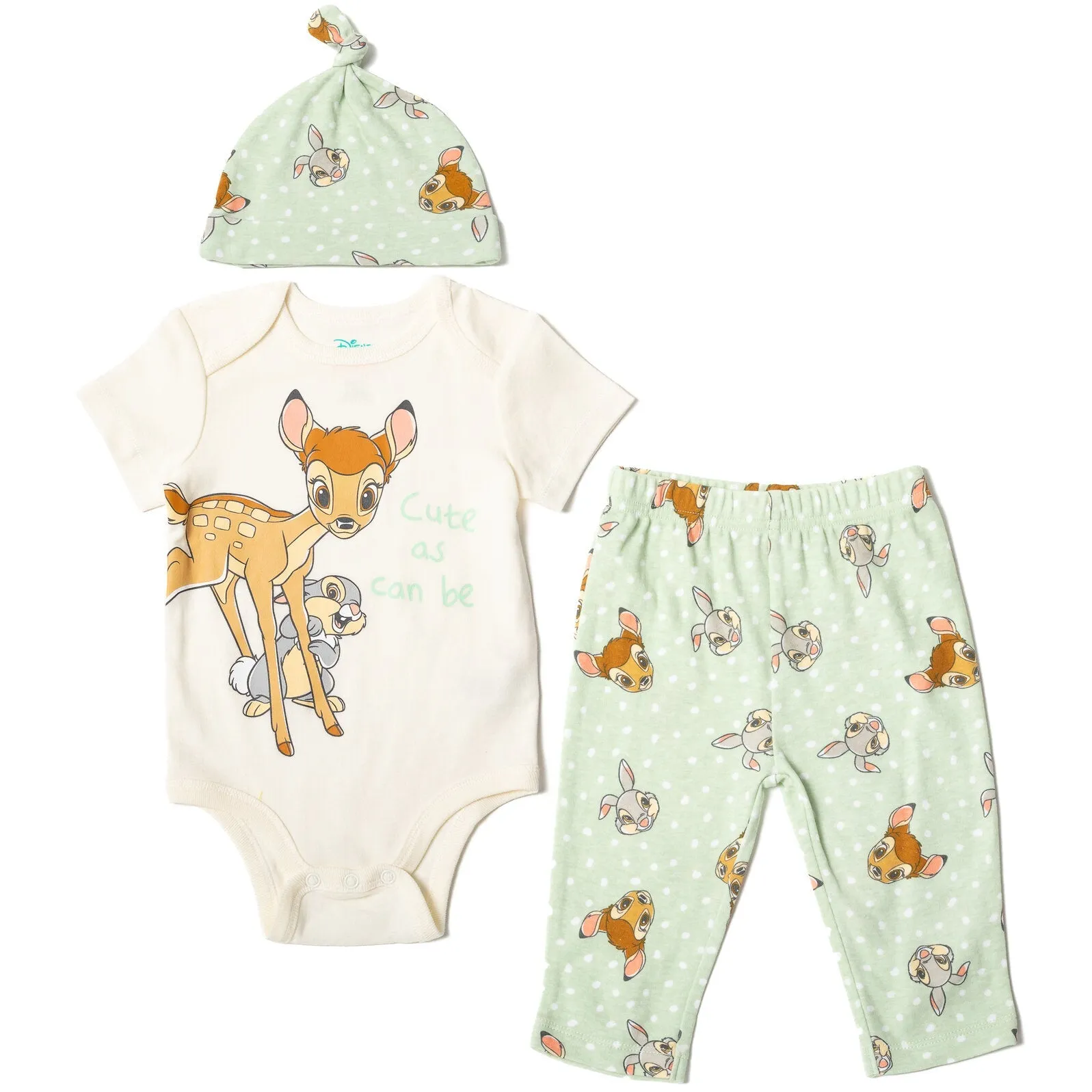 Disney Bambi Bodysuit Pants and Hat 3 Piece Outfit Set