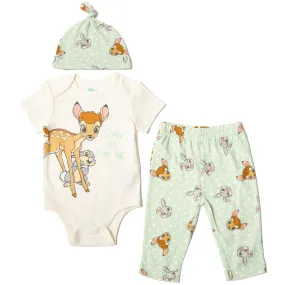 Disney Bambi Bodysuit Pants and Hat 3 Piece Outfit Set