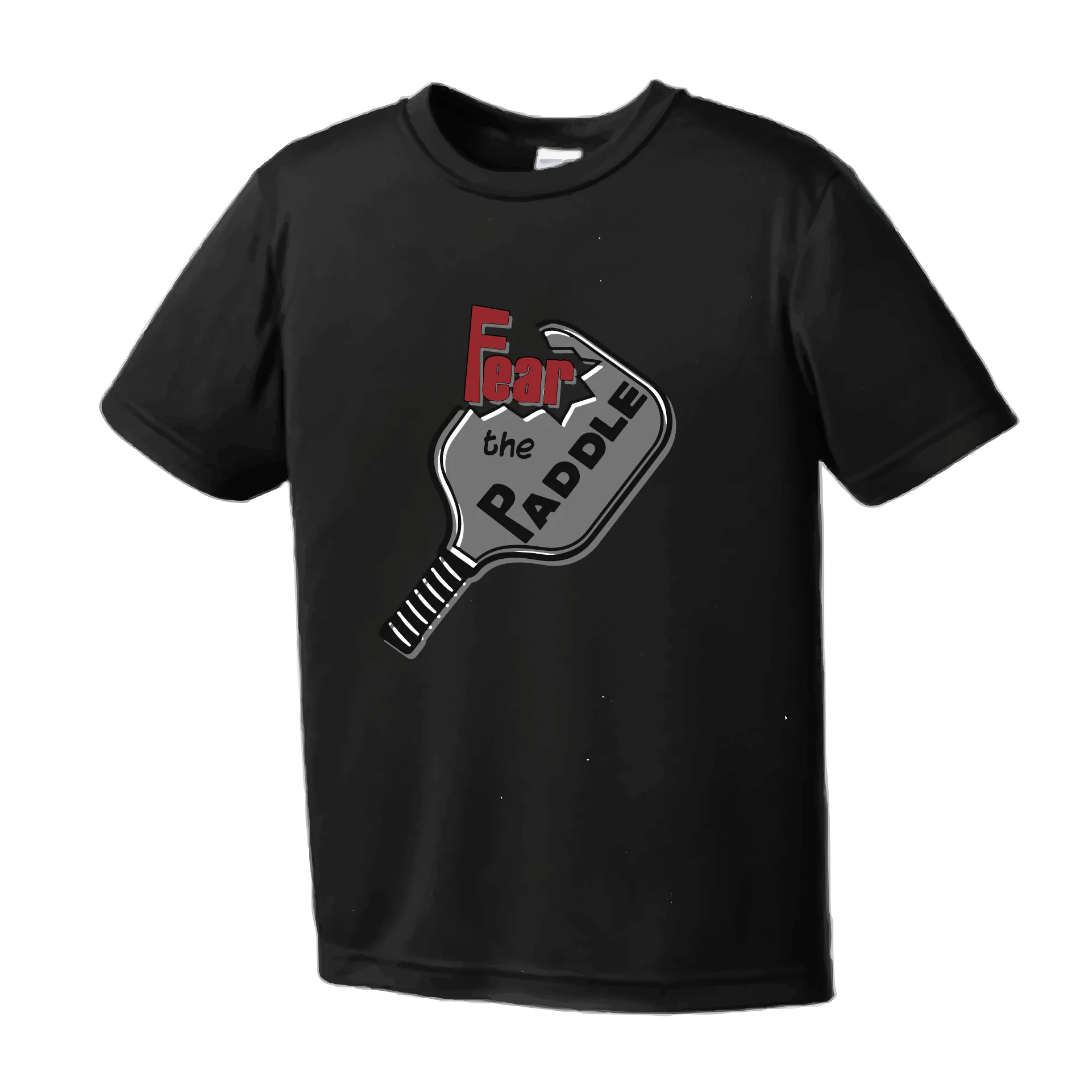 Fear The Pickleball Paddle | Youth Short Sleeve Athletic Shirt | 100% Polyester