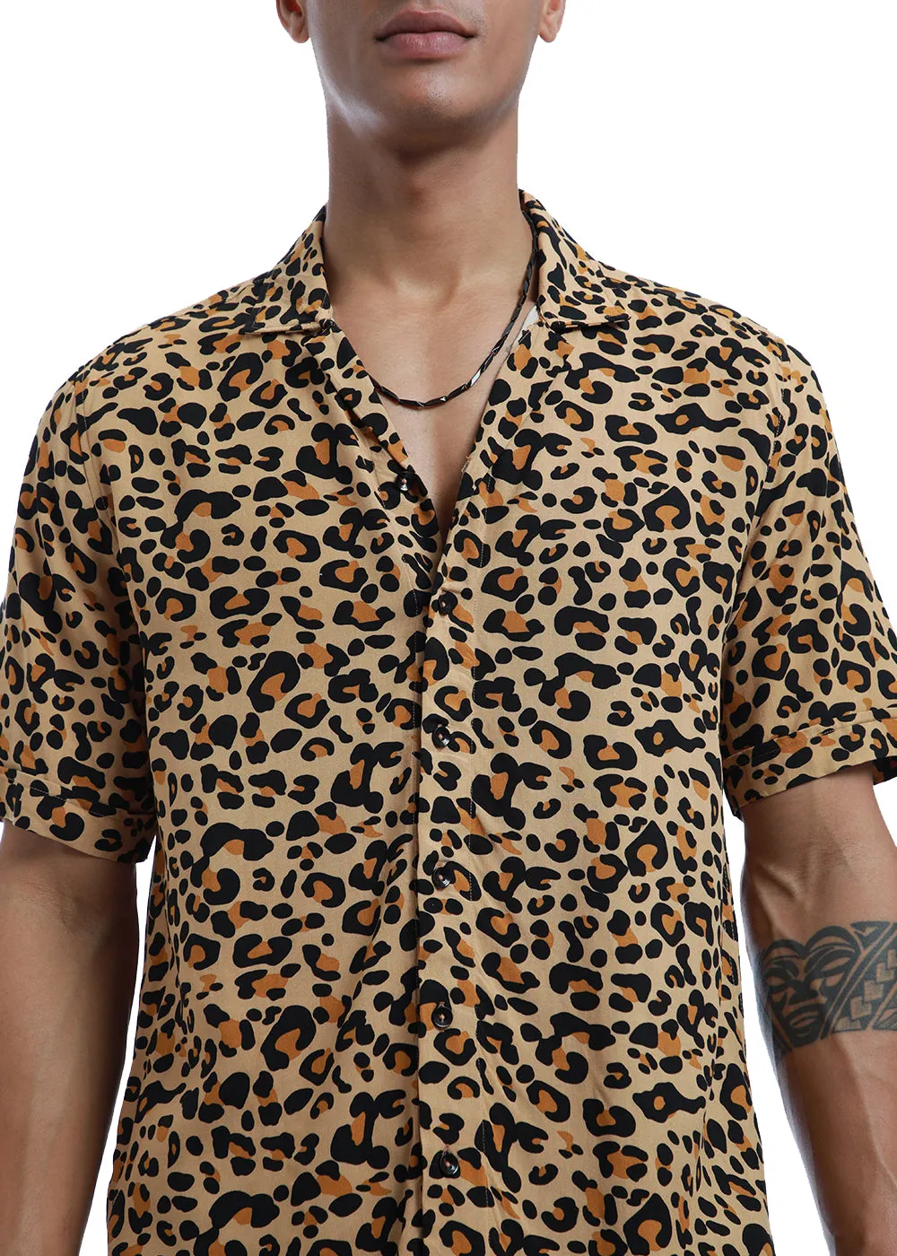 Feline Print Half sleeve shirt