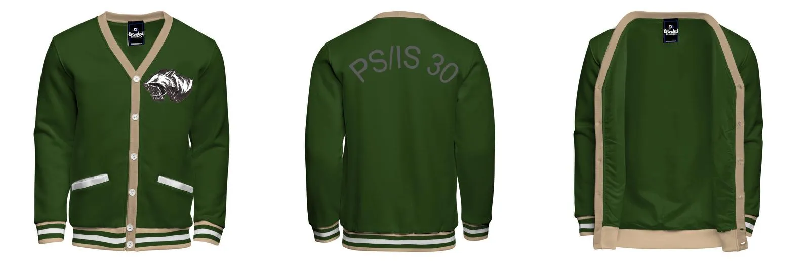 Fleece Varsity Cardigan With No Lining