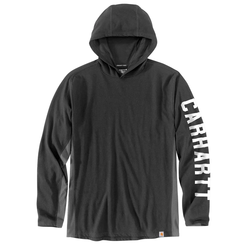 Force Relaxed Fit Midweight Long-Sleeve Logo Graphic Hooded T-Shirt - CRH-Carbon Heather | Carhartt 106654
