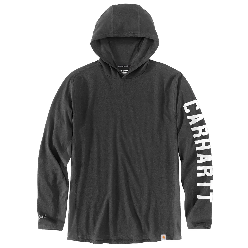 Force Relaxed Fit Midweight Long-Sleeve Logo Graphic Hooded T-Shirt - CRH-Carbon Heather | Carhartt 106654