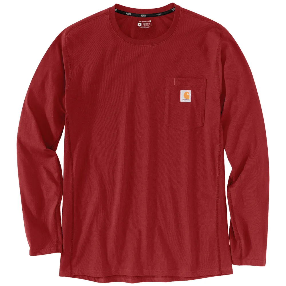 Force Relaxed Fit Midweight Long-Sleeve Pocket T-Shirt - R99-Crabapple | Carhartt 106656