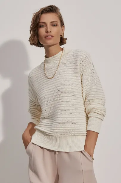 FRANCO KNIT LONGSLEEVE EGRET