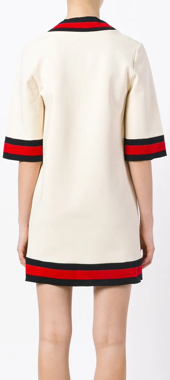 'GG Web Cricket' Dress, White