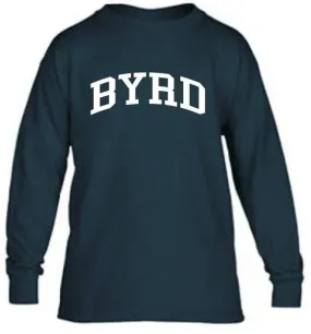Gildan Long Sleeve T-Shirt <br>NAVY with WHITE INK