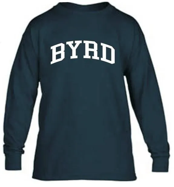 Gildan Long Sleeve T-Shirt <br>NAVY with WHITE INK