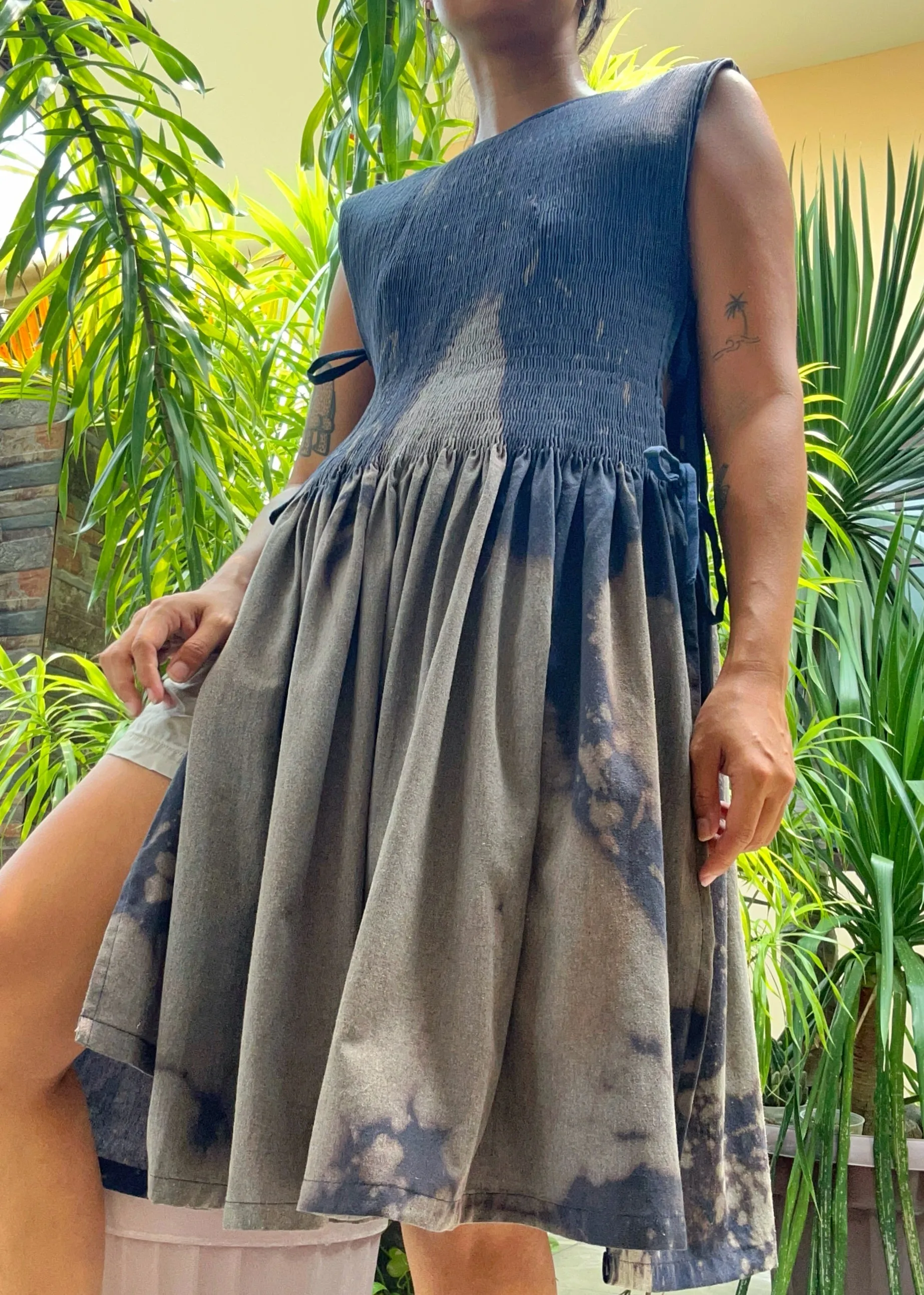 helen bib dress - navy