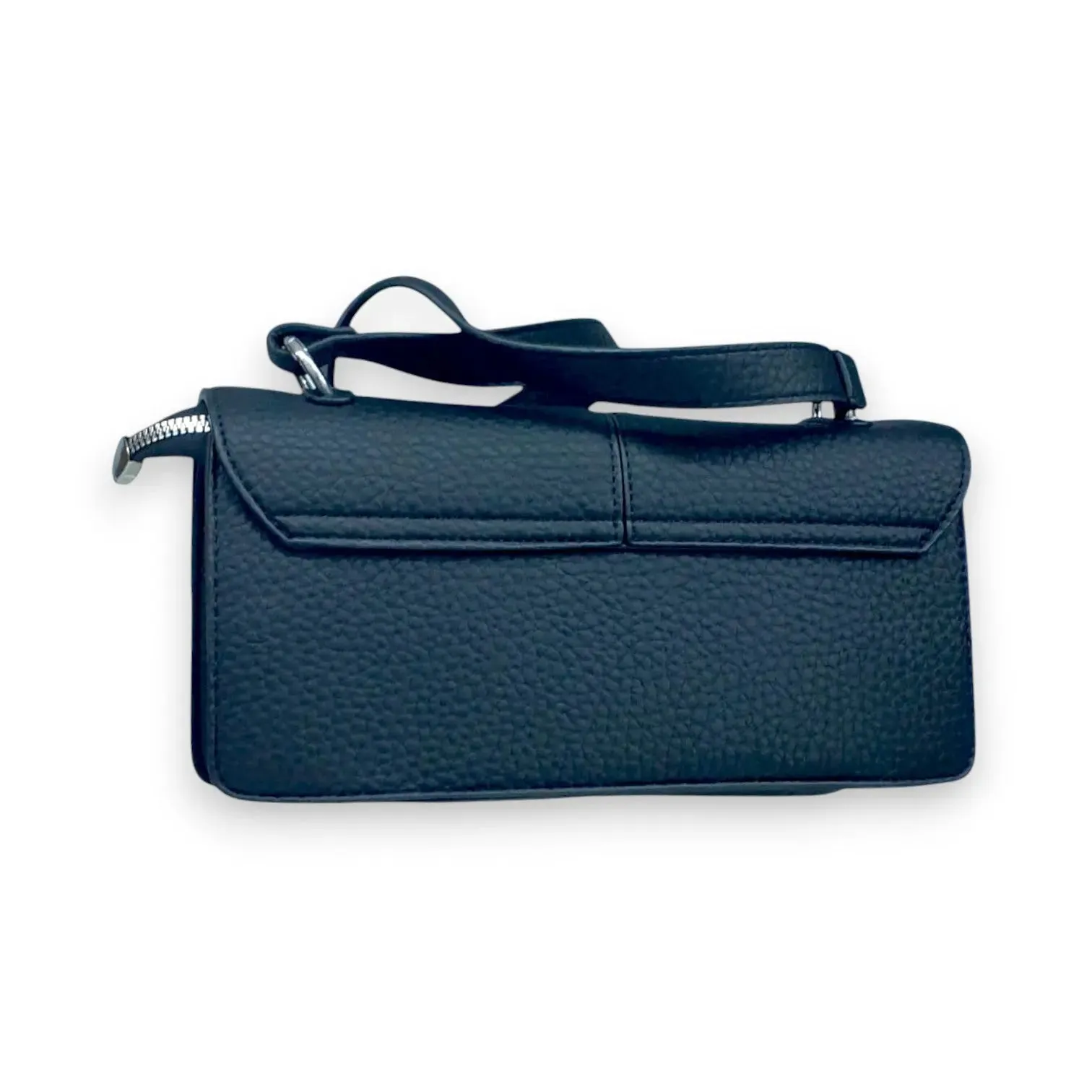 Leather Crossbody Bag with Square Center