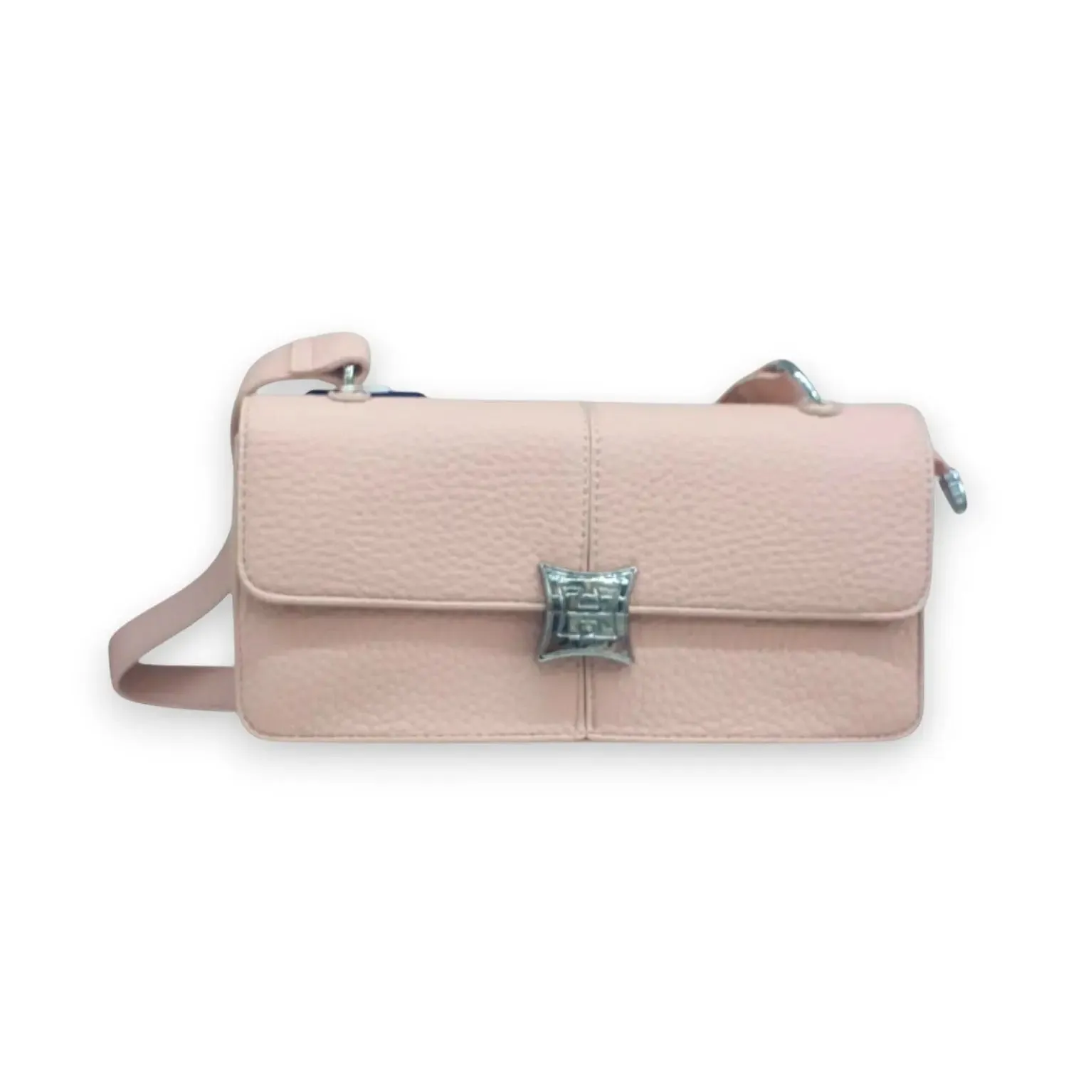 Leather Crossbody Bag with Square Center