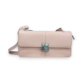 Leather Crossbody Bag with Square Center