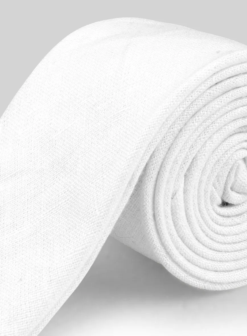 Linen Tie - Pure White