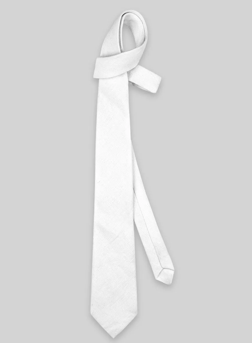 Linen Tie - Pure White