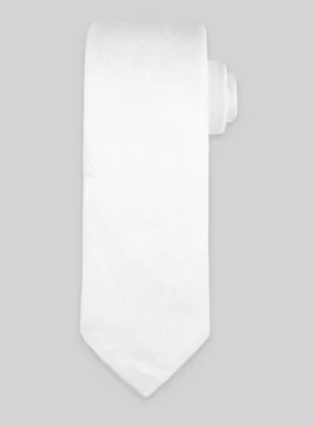 Linen Tie - Pure White