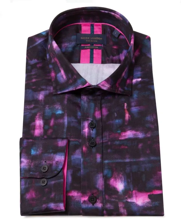 Long Sleeve Vibrant Purple & Pink Long Sleeve Shirt - Ls76957-Multi