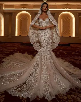 Mermaid Swarovski Dress with Veil