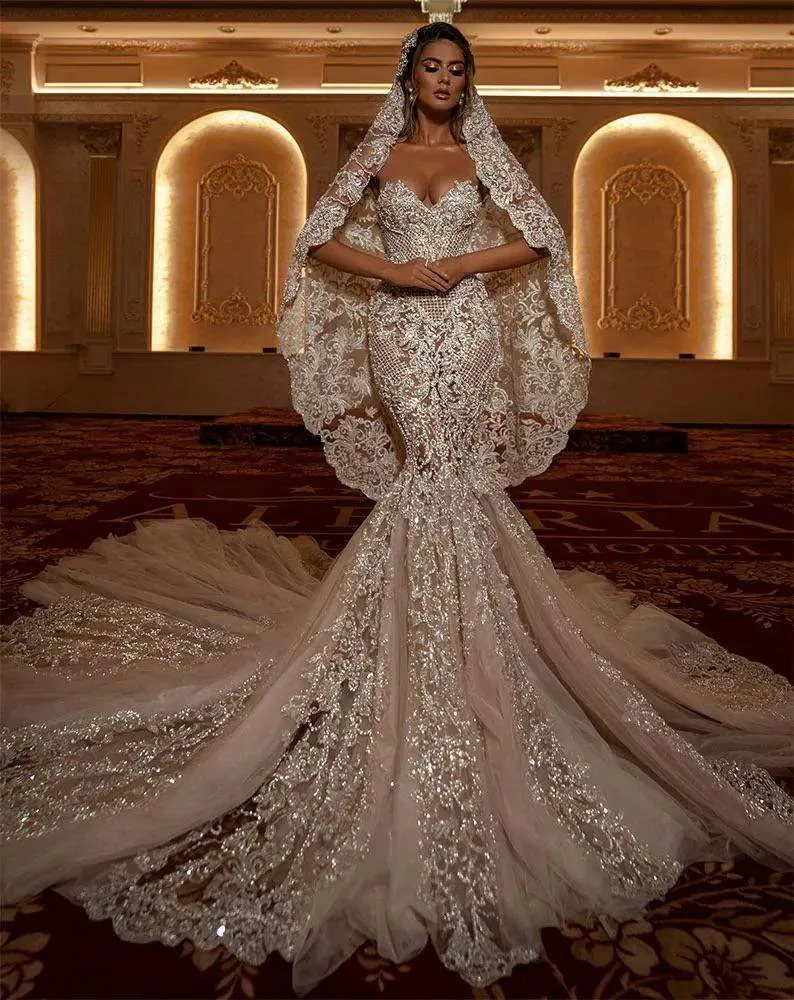 Mermaid Swarovski Dress with Veil