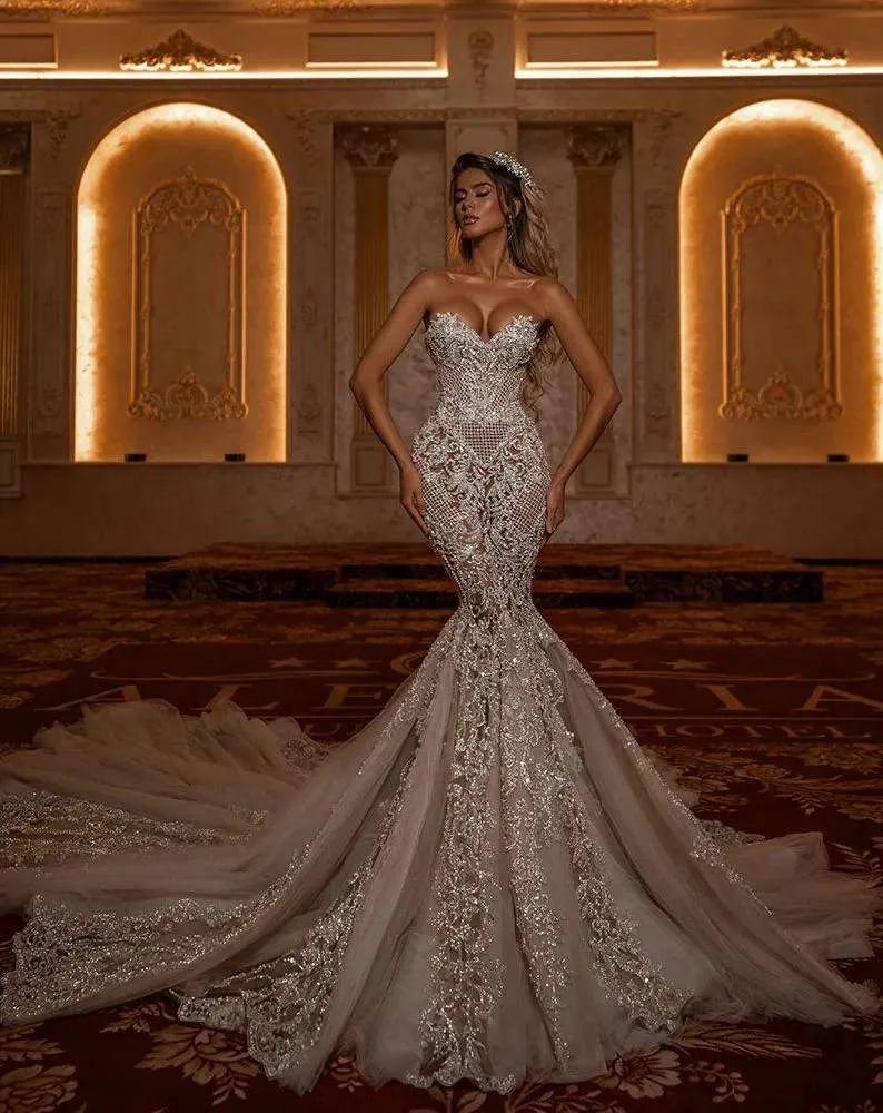 Mermaid Swarovski Dress with Veil
