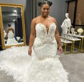Mermaid Swarovski Plus Size Wedding Gown