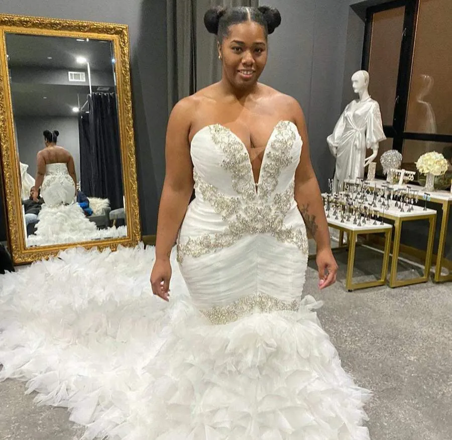 Mermaid Swarovski Plus Size Wedding Gown