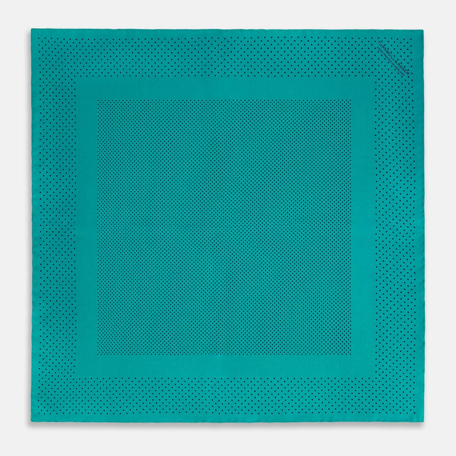 Petrol Green Dot Silk Pocket Square