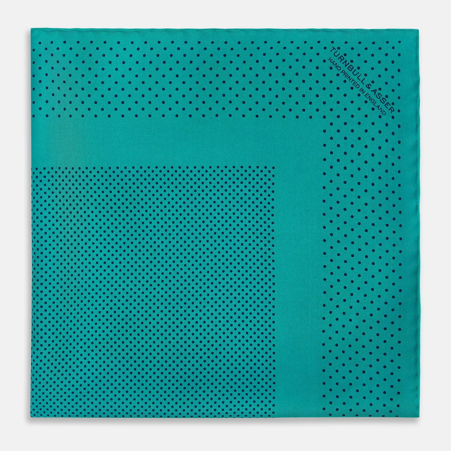 Petrol Green Dot Silk Pocket Square